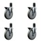 Service Caster 6'' Gray Poly Swivel 1-5/8'' Expanding Stem Caster Set with Brake, 4PK SCC-EX20S614-PPUB-PLB-158-4 - alternate 1